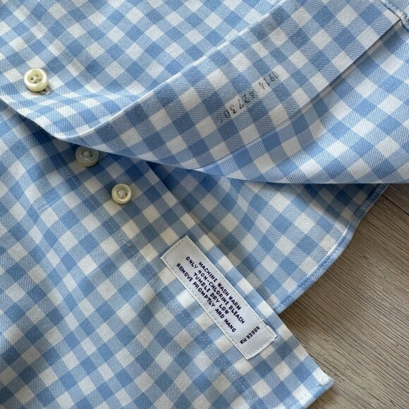Brooks Brothers Blue Gingham Checkered Button Down XXL - Picture 4 of 5